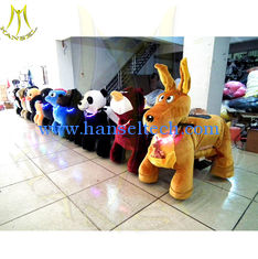 الصين Hansel factory direct big size plush animals 4 wheel kid stuffed zoo animal scooter المزود