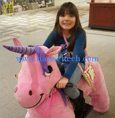 الصين Hansel shopping mall motorized plush riding animals adult can ridee on electric unicorn bike for sale المزود