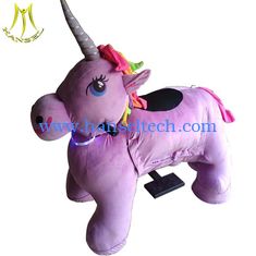 الصين Hansel latest moving unicorn electricride  coin operated electric motorized plush riding animals المزود