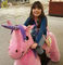 Hansel shopping mall motorized plush riding animals adult can ridee on electric unicorn bike for sale المزود