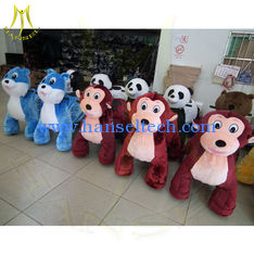 الصين Hansel mechanical horses for children kids coin operated game machine plush toys stuffed animals on wheels المزود