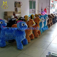 الصين Hansel rich toys rocking horse amusment rides for sale unicorn motorized plush animal coin operated kiddie rides المزود