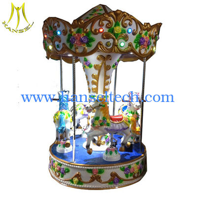 الصين Hansel  shopping mall 3 seats coin operated mini carousel for sale المزود