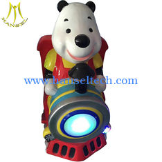 الصين Hansel coin operated kiddie ride on bear train children indoor games machine المزود