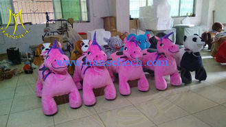 الصين Hansel shopping mall kids coin operated four wheel plush animal bike المزود