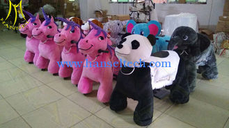 الصين Hansel Hot selling shopping mall electric mountable animal plush ride المزود