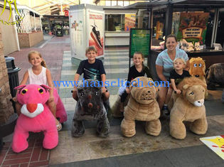 الصين Hansel Guangzhou motorized plush riding animals kids ride on unicorn toy المزود