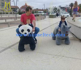 الصين Hansel Hot selling shopping mall electric mountable animal plush ride المزود