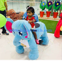 الصين Hansel  indoor kids coin operated animal joy ride shopping mall adult plush animal riding المزود