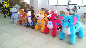الصين Hansel factory price motorized plush riding animals toy horse on 4 wheels المزود