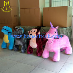 الصين Hansel  2018 plush ride for kids plush stuffed electric battery operated ride animals on wheels المزود