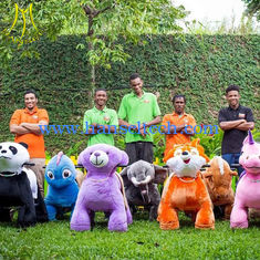 الصين Hansel walking electric ride coin operated plush kiddie animal toy rides المزود