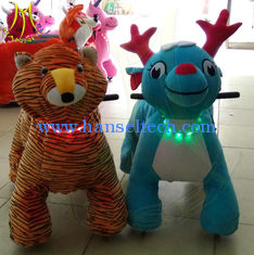 الصين Hansel plush coin operated happy rides on animal motorized plush riding animals المزود