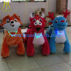 الصين Hansel shopping mall plush electric unicorn ride on plush motorized animals المزود