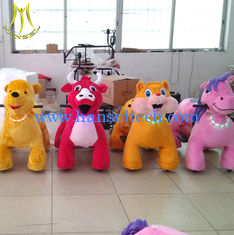 الصين Hansel  theme park equipment for sale kids coin operated plush ride on unicorn المزود