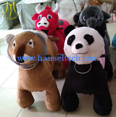 الصين Hansel  2019 ride for kids plush stuffed electric coin operated ride animals on wheels المزود