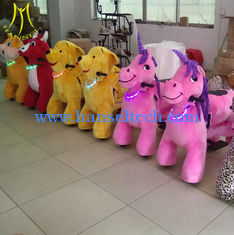 الصين Hansel shopping mall plush coin operated happy rides on animal plush riding المزود