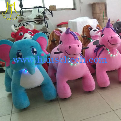 الصين Hansel  high quality family walking plush animal toy ride on elephant with coin operated المزود