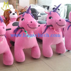 الصين Hansel  coin operated kids walking battery operated ride on plush animals unicorn المزود