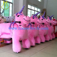 الصين Hansel  shopping mall child battery ride unicorn motorized plush animal rocking horses for adults المزود