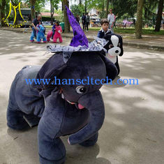 الصين Hansel high quality motorized plush riding animal coin rider on wheels battery animal rides المزود