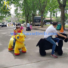 الصين Hansel hot selling kids outdoor funfair coin operated electric plush animal scooters in mall المزود