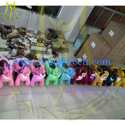 Hansel coin operated plush motorized riding animals coin operated animal scooters in mall المزود