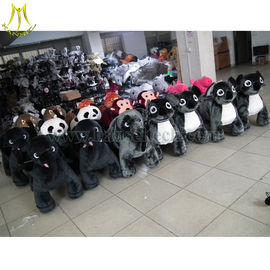 Hansel 2016 high quality coin operated ride on costumes 12 volt ride on toys style plush animal electric scooter المزود