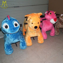 Hansel 2016 Animated Electronic Plush Toys Green Dinosaur Animal Ride For Mall المزود