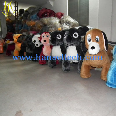 Hansel Best selling Amusement Park shopping mall toy horse on wheels stuffed animal electronic ride المزود