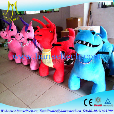 Hansel playground equipment rocking commercial kids rides coin operated dragon ride walking stuffed animal scooter ride المزود