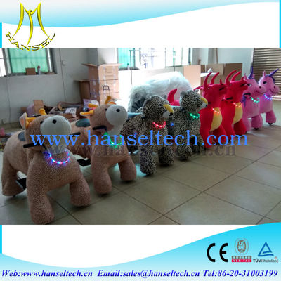 Hansel stuffed animal scooter ride electric mini carousel rides for sale 4 wheel kid ride amusemnt park game machine المزود