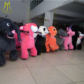 Hansel coin operated kiddie rides for sale plush unicorn electric scooter cow electric motorized scooter with battery المزود