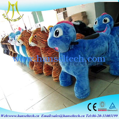 Hansel amusement ride manufacturers battery operated dinosaur toys giant animals kids riding giant plush animals kids المزود
