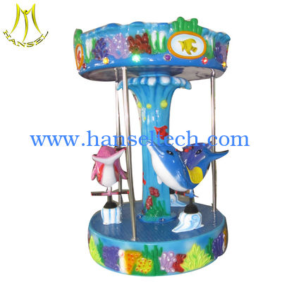 Hansel coin operated amusement equipment 3 seats mini carousel horse for sale المزود