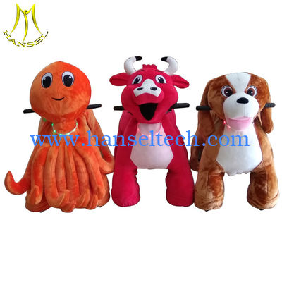 Hansel attractive kids walking animal ride eletrocinc plush ride on animals المزود