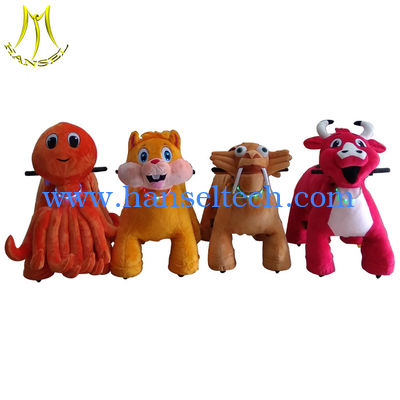 Hansel high quality  outdoor playground plush motorized animals for mall المزود