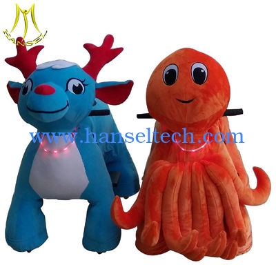 Hansel latest coin operated plush motorized animals for amusement park المزود