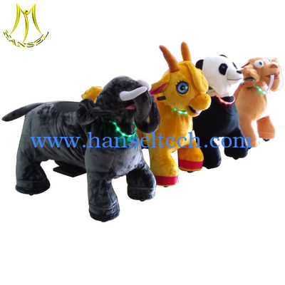 Hansel 2018 stuffed electric ride on animal toy motorized animals for sale المزود