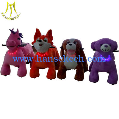 Hansel hot selling kids plush battery operated animal toy ride from China المزود
