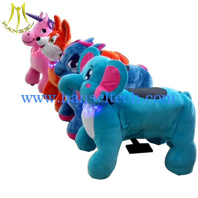 Hansel hot selling kids plush battery operated animal toy ride from China المزود