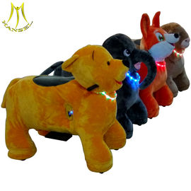 Hansel kids ride on steel frame plush motorized animals toys for sale المزود