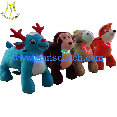 Hansel safe riding games zoo animals kiddie ride electric plush kids ride المزود