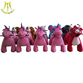Hansel coin operated electric animal walking rides plush unicorn ride for kids المزود