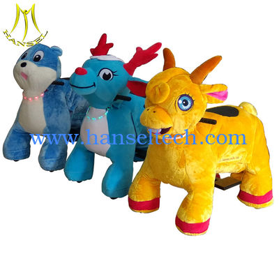 Hansel  plush kiddy ride coin operated stuffed animals scooter for sale المزود