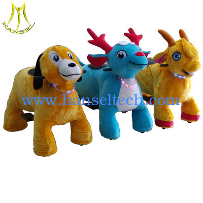 Hansel  plush kiddy ride coin operated stuffed animals scooter for sale المزود