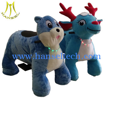 Hansel  plush kiddy ride coin operated stuffed animals scooter for sale المزود