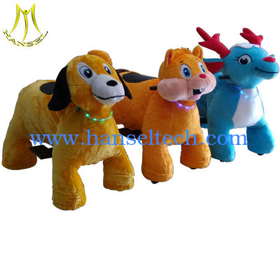 Hansel   shopping mall animal large plush ride toy on 4 wheels المزود