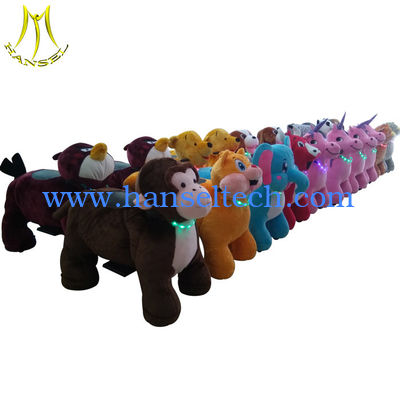 Hansel Amusement parks electrical toy animal scooter riding plush toy rides المزود