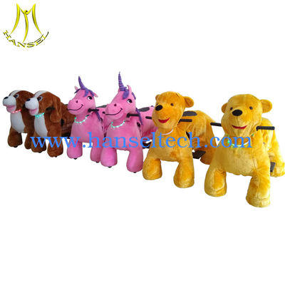 Hansel Amusement parks electrical toy animal scooter riding plush toy rides المزود